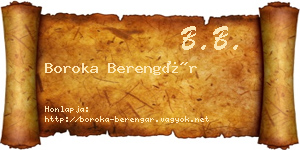 Boroka Berengár névjegykártya